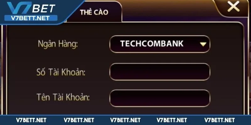 Chọn kênh rút tiền và điền thông tin tương ứng